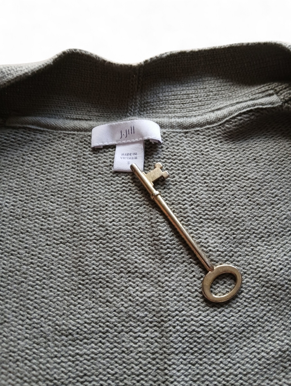 J. Jill Size Small Light Green Button-Front Women’s Cardigan Sweater - Picture 2 of 8
